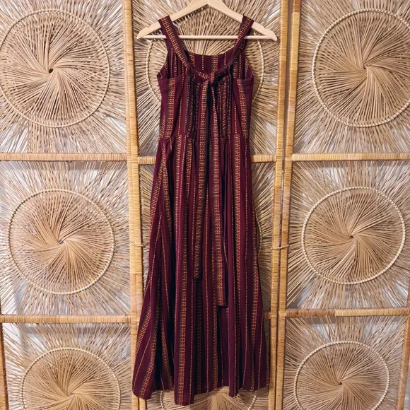 Ace & Jig Maxi Dress in Garnet Stripe 100% Cotton SZ Small Burgundy Maroon Multi - Picture 4 of 6